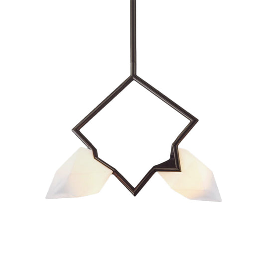 Modern 1/2-Light Bedroom Pendant With Black/Gold Nordic Style & Durable Pear Plastic Shade