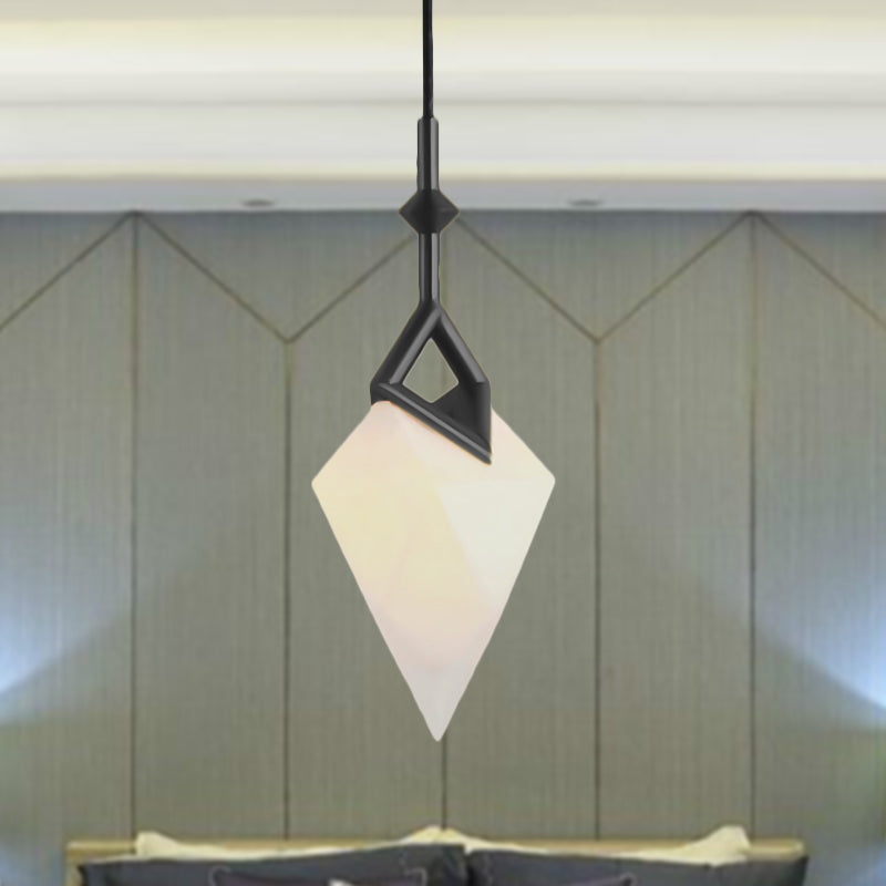 Modern 1/2-Light Bedroom Pendant With Black/Gold Nordic Style & Durable Pear Plastic Shade 1 / Black