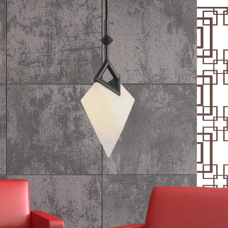 Modern 1/2-Light Bedroom Pendant With Black/Gold Nordic Style & Durable Pear Plastic Shade