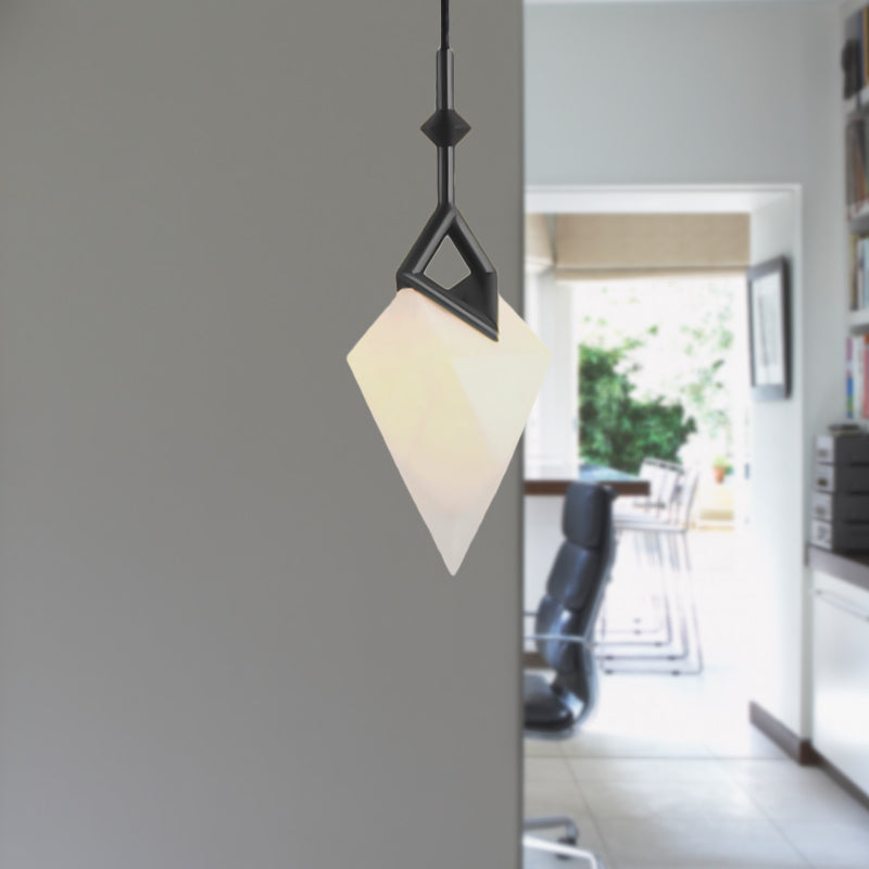 Nordic Style 1/2-Light Bedroom Pendant with Pear Plastic Shade - Black/Gold Hanging Fixture