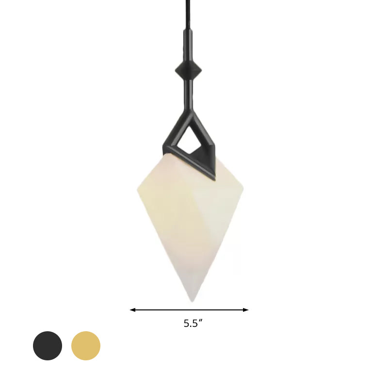 Modern 1/2-Light Bedroom Pendant With Black/Gold Nordic Style & Durable Pear Plastic Shade