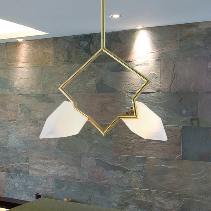 Modern 1/2-Light Bedroom Pendant With Black/Gold Nordic Style & Durable Pear Plastic Shade 2 / Gold