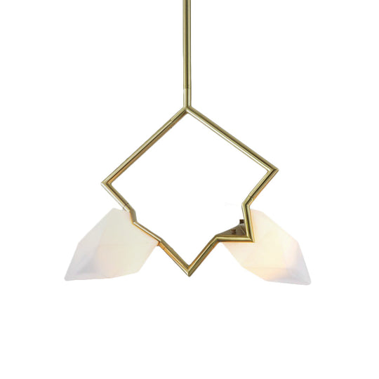 Modern 1/2-Light Bedroom Pendant With Black/Gold Nordic Style & Durable Pear Plastic Shade