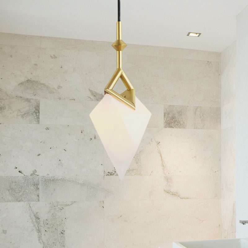 Nordic Style 1/2-Light Bedroom Pendant with Pear Plastic Shade - Black/Gold Hanging Fixture