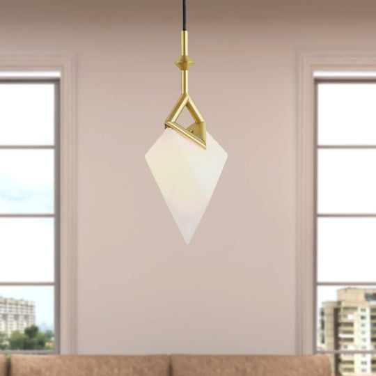 Modern 1/2-Light Bedroom Pendant With Black/Gold Nordic Style & Durable Pear Plastic Shade