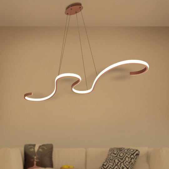 Nordic Acrylic Led Twist Pendant Light - Pink/Black/White With Warm/White/Natural Glow