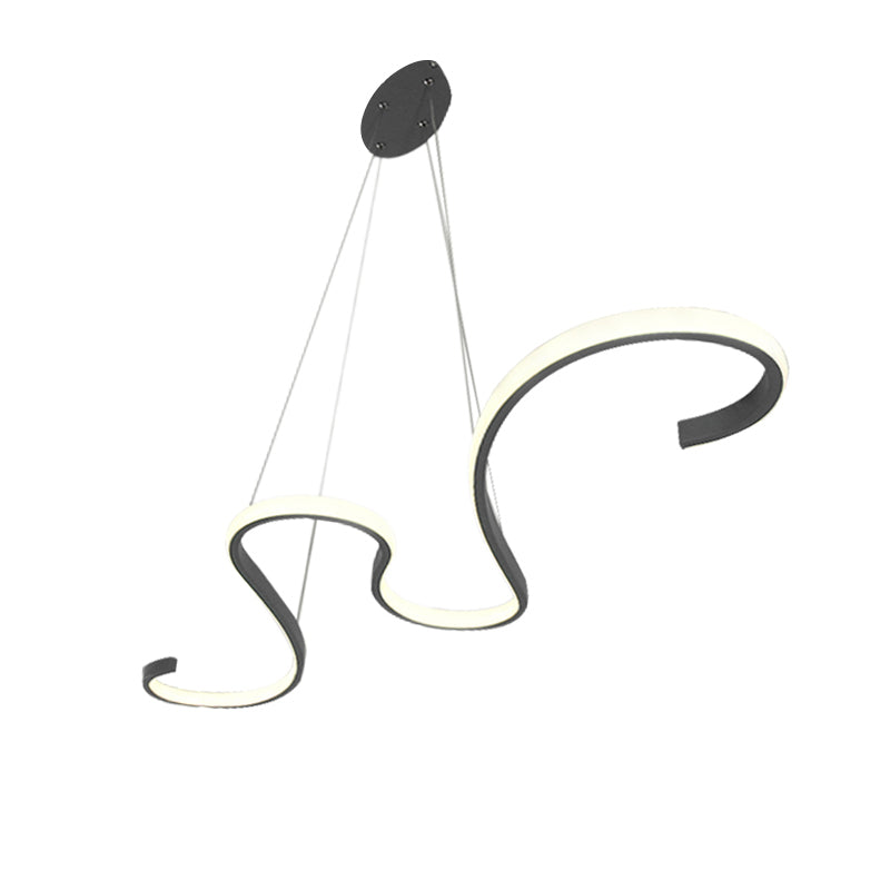 Nordic Acrylic Led Twist Pendant Light - Pink/Black/White With Warm/White/Natural Glow