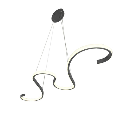 Nordic Acrylic Led Twist Pendant Light - Pink/Black/White With Warm/White/Natural Glow