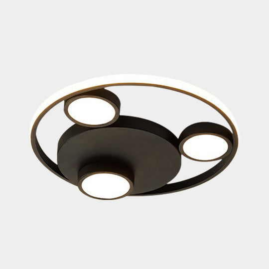 Luminaire contemporain à LED en acrylique noir avec tête d'ours