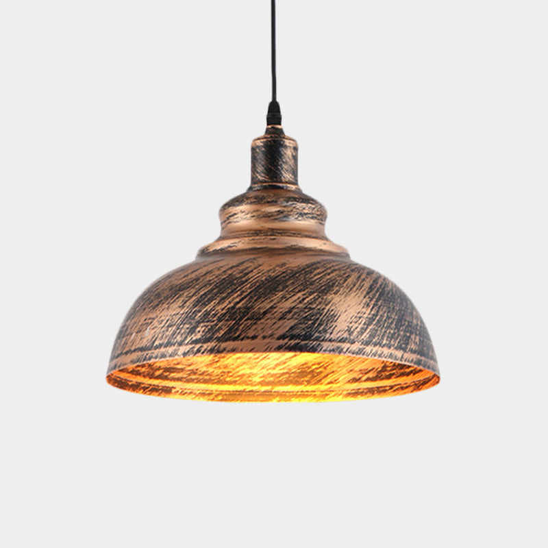 Rustic Countryside Barn Pendant Lamp - 1-Head, 12"/16" Wide Metallic Hanging Light Fixture for Restaurants