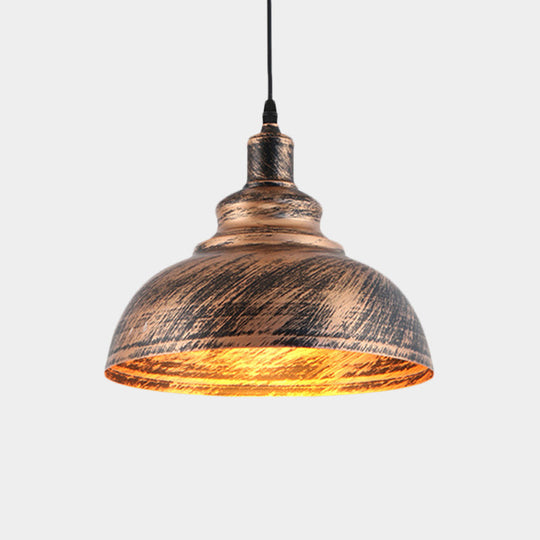 Rustic Countryside Barn Pendant Lamp - 1-Head, 12"/16" Wide Metallic Hanging Light Fixture for Restaurants