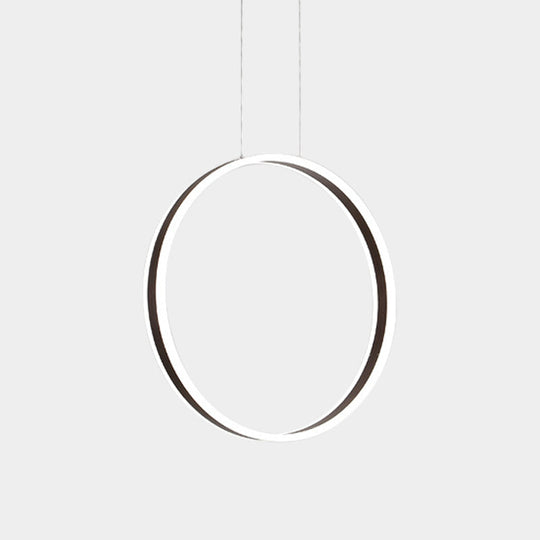Kit d'éclairage suspendu à anneau moderniste - Lampe suspendue à LED en acrylique pour salle à manger en café, 16"/23,5" de diamètre