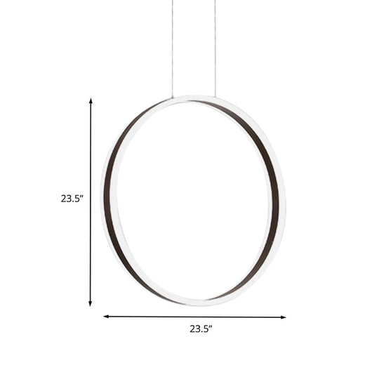 Kit d'éclairage suspendu à anneau moderniste - Lampe suspendue à LED en acrylique pour salle à manger en café, 16"/23,5" de diamètre