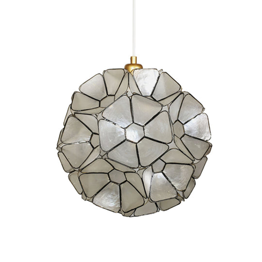 Modernist Black Blossom Pendant Light: Elegant 1-Head Shell Hanging Ceiling Lamp with Splicing Design