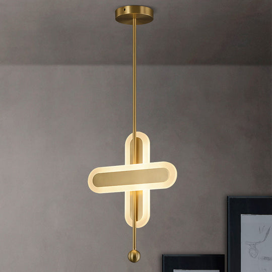 Modern LED Gold Acrylic Pendant Lamp for Bedroom Ceiling Lighting