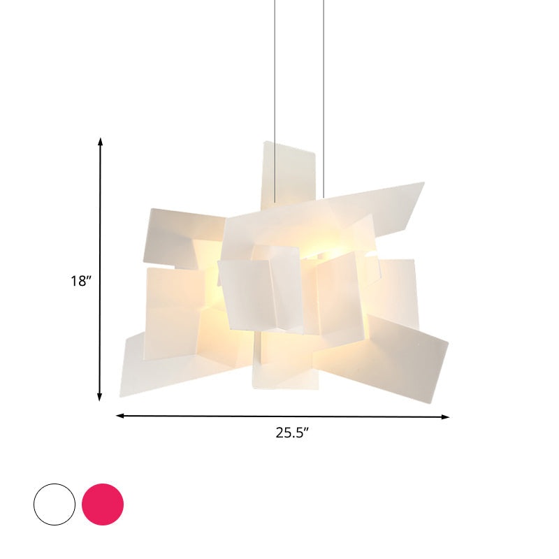 Contemporary Led Acrylic Suspension Light - White/Red Ideal For Over Dining Table