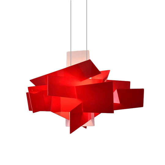 Contemporary Led Acrylic Suspension Light - White/Red Ideal For Over Dining Table