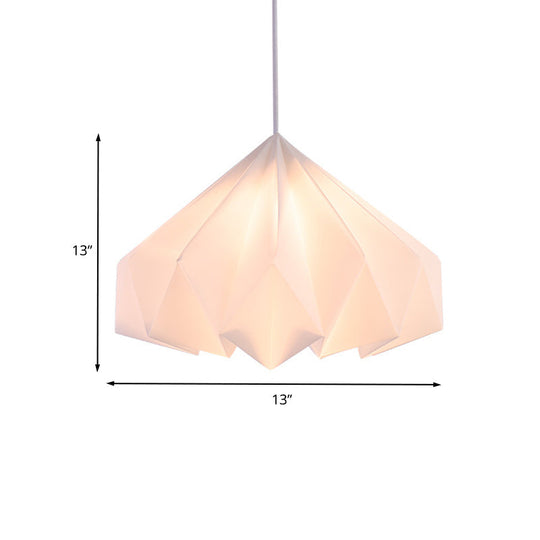 Modern White Acrylic Cone Pendant Lamp with Sinuous Design