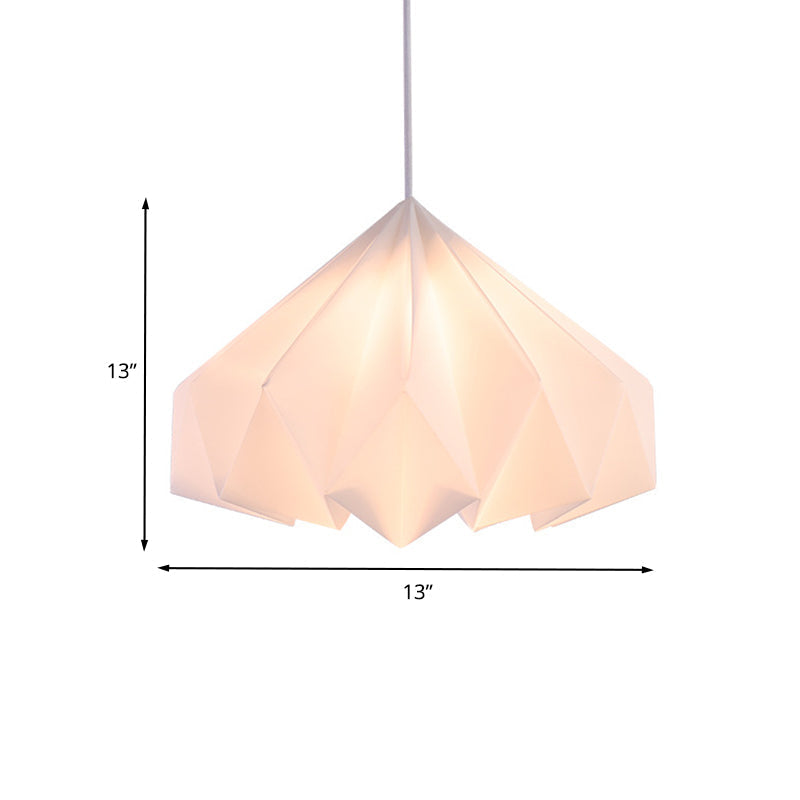 Modern White Acrylic Sinuous Cone Hanging 1-Head Pendant Lamp