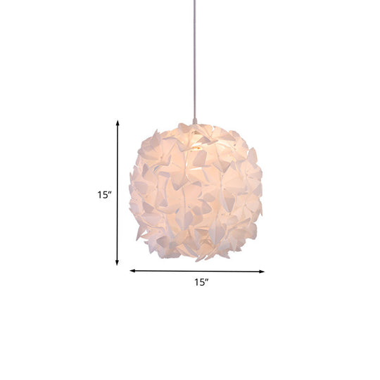Modern White Blossom Flower Pendant with Acrylic Shade - Ceiling Hang Fixture