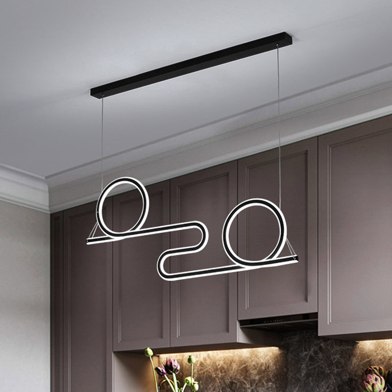 Contemporary Black Acrylic Led Pendant Light For Dining Room