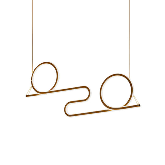 Black Acrylic LED Pendant Light - Contemporary Twisted Dining Room Ceiling Lamp