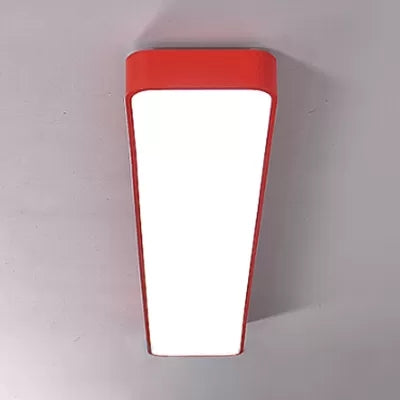 Candy Colored Led Ceiling Lamp For Baby And Kids Bedroom - Acrylic Linear Mount Red