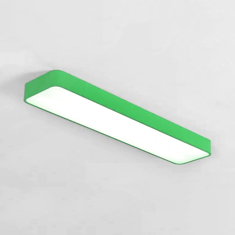 Candy Colored Led Ceiling Lamp For Baby And Kids Bedroom - Acrylic Linear Mount Green