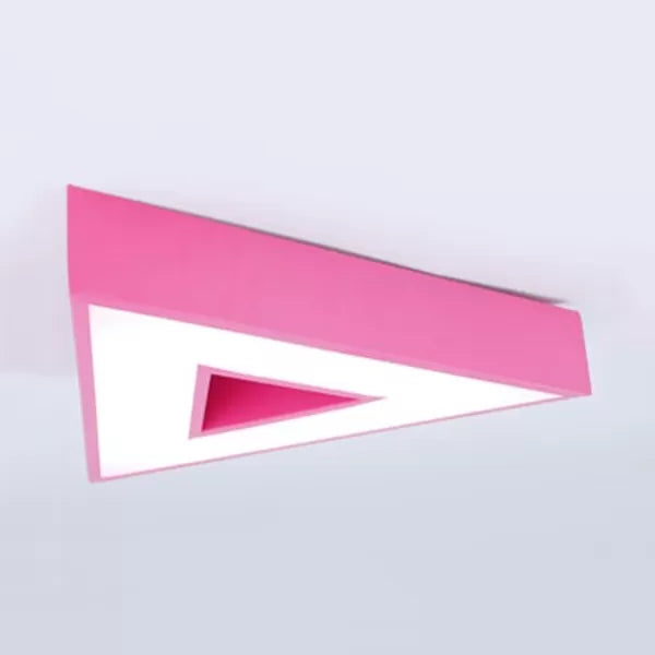 Modern Acrylic Triangle Flush Ceiling Light - Game Room Stylish Lamp Pink / 19.5