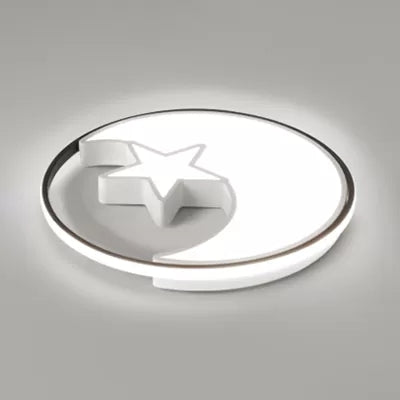 Modern Crescent Star Flush LED Ceiling Light for Nursing Room