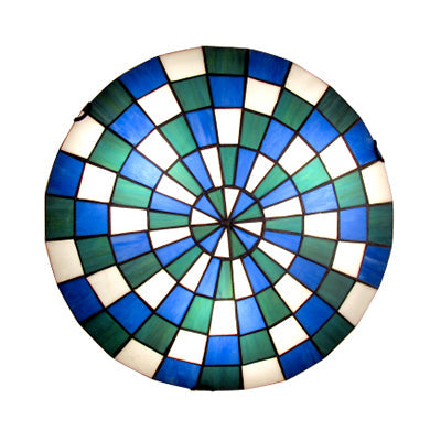 Tiffany Mosaic Dome Ceiling Mount Stained Glass Ceiling Lamp - Blue Kitchen Lighting