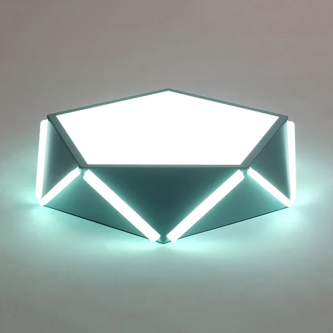 Diamond Acrylic LED Ceiling Lamp - Cafe Pentagon Macaron Style
