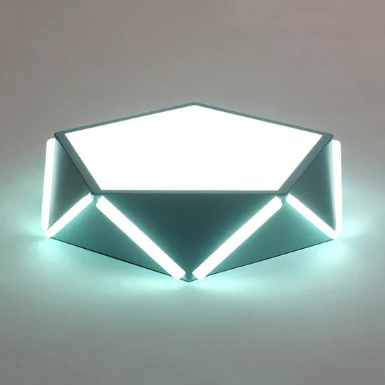 Diamond Acrylic LED Ceiling Lamp - Cafe Pentagon Macaron Style