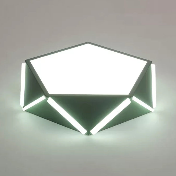 Diamond Acrylic LED Ceiling Lamp - Cafe Pentagon Macaron Style