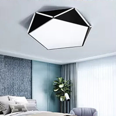 Diamond Acrylic LED Ceiling Lamp - Cafe Pentagon Macaron Style