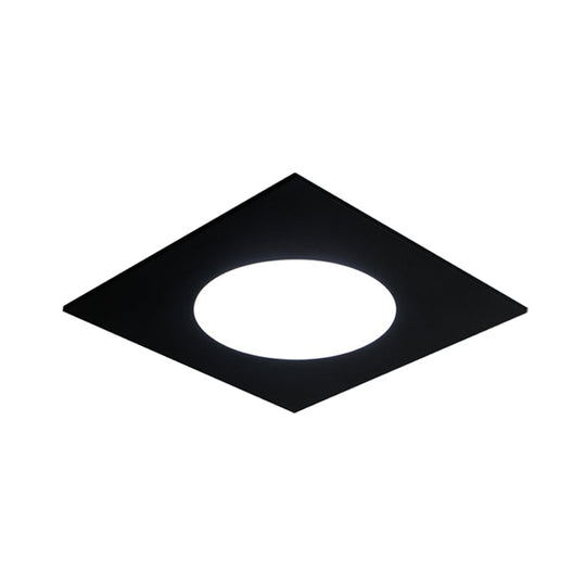 Minimalist LED Flush Mount Light in Metallic Squared Design with White/Warm Light