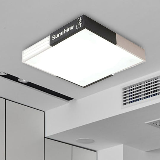19.5"/23.5" Modern LED Square Acrylic Ceiling Lighting in White for Living Room