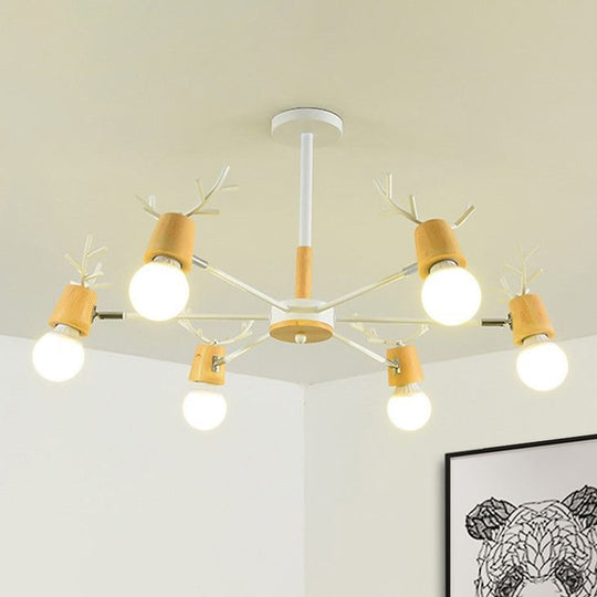 Sputnik Metal Chandelier - Modern Ceiling Hang Fixture With Bare Bulb For Bedroom 3/6/8 Lights