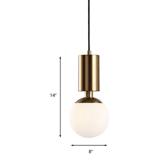 Minimalist Glass Sphere Pendant Light 1-Head Black Ceiling Suspended Lamp 8 Wide