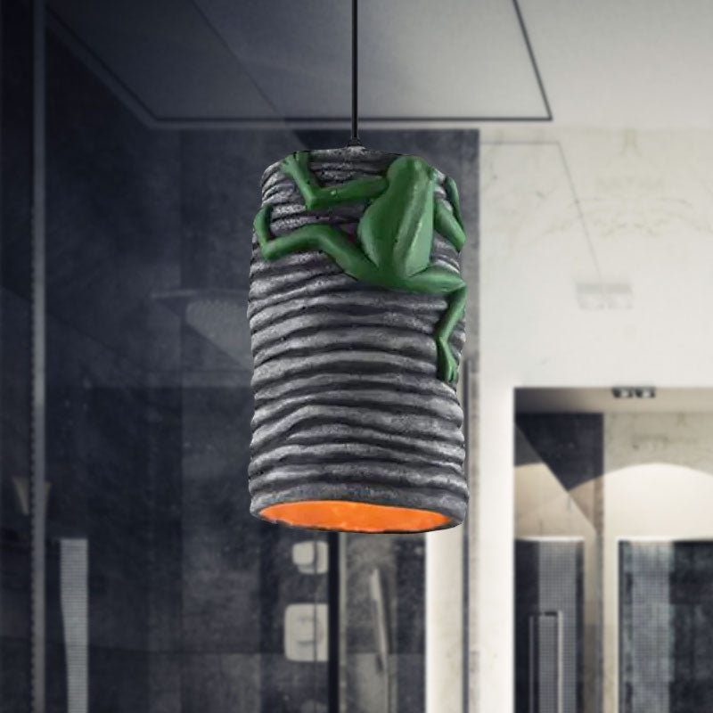Frog Deco Industrial Pendant Light in Brass/Black/Grey for Bars - Cement and Resin Lamp