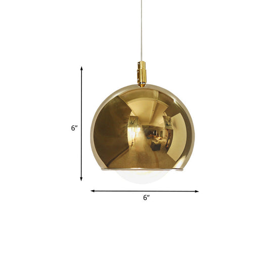 Modern Gold Iron Globe Pendant Lighting: Rotatable Led Hanging Lamp Kit For Table Décor
