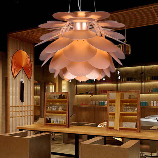 Suspension contemporaine en cuivre pour restaurants - Finition en métal pomme de pin