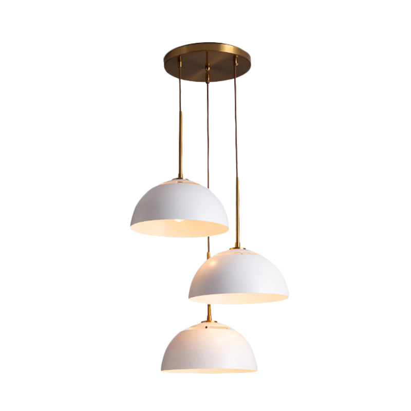 Macaron Cluster Pendant With Down Lighting And Iron Shade - 3 Colors Available For Dining Room