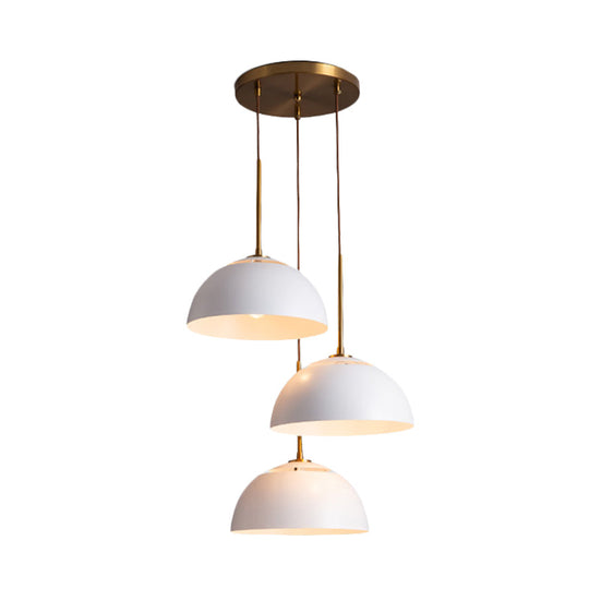 Macaron Cluster Pendant With Down Lighting And Iron Shade - 3 Colors Available For Dining Room