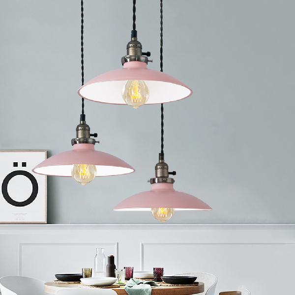 Stylish Metallic Pendant Hanging Lamp in Pink/Blue – Perfect for Dining Table