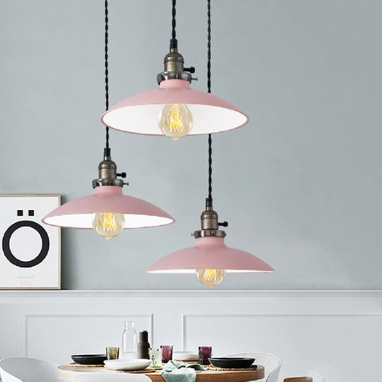 Stylish Metallic Pendant Hanging Lamp in Pink/Blue – Perfect for Dining Table