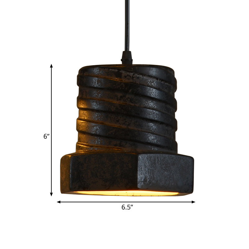 1-Light Ceramic Pendant Lamp in Black - Modern Hanging Light for Dining Room