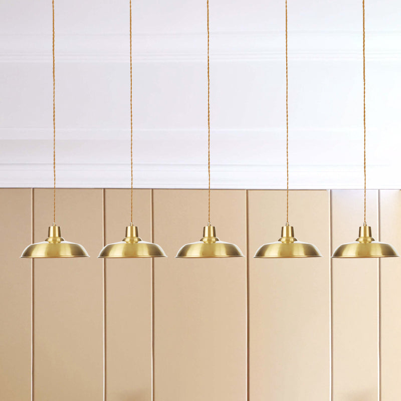 Gold Tandem Multi-Light Chandelier - Industrial Hanging Ceiling Lamp 5 /