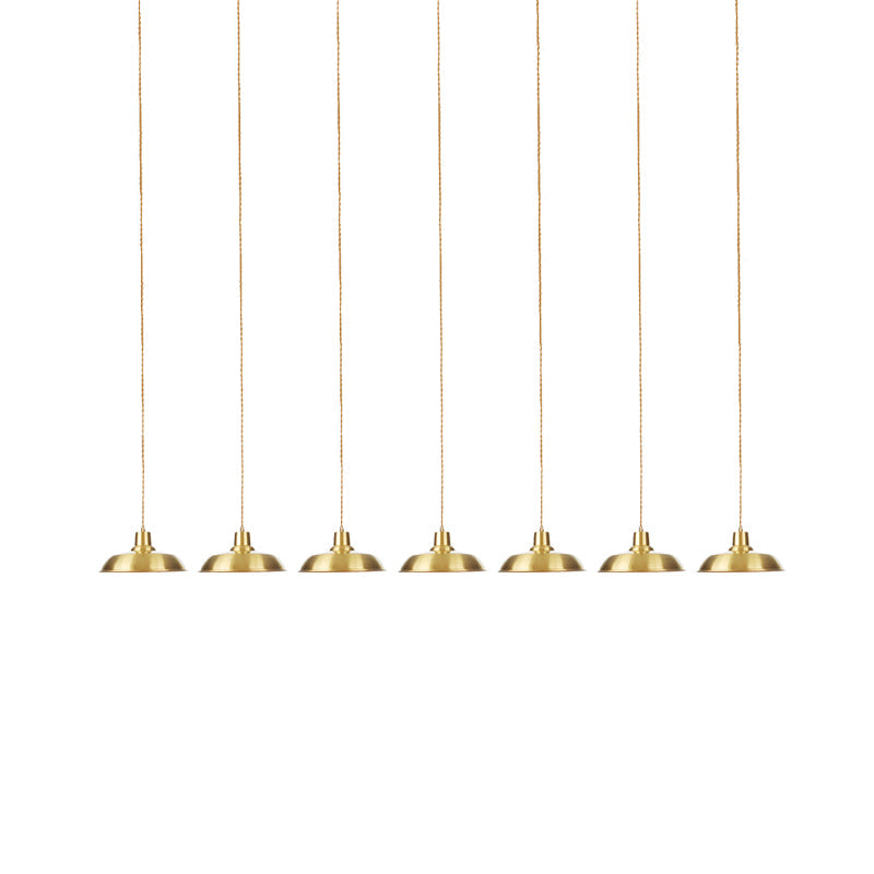 Gold Tandem Multi-Light Chandelier - Industrial Barn Ceiling Lamp (3/5/7-Light)