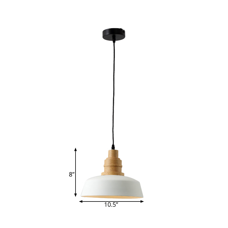 Modern Nordic White Pendant Light With Bowl Iron Shade - Ideal For Restaurants 1-Bulb Hanging